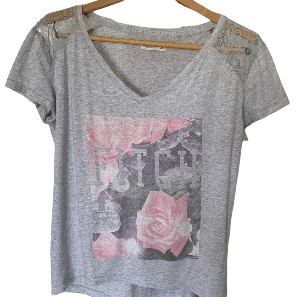 Abercrombie & Fitch gray floral t shirt, Size M